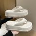 Bebealy Women's Platform Flip Flops Outdoor Beach Flip Flops Fasciitis Arch Support Cloud Slippers Summer Chunky Heeled Slides_vogvips.com