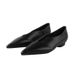 Pointed Head Shallow Mouth Single Shoes Temperament Retro Early Spring Flat Bottom Casual Low Heel Thin Wedding Shoes Witch Shoes_vogvips.com