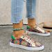 Cro-Border Trade Plu Size 2024 Autumn New European And American Round Toe Sneaker Printed Canva Women'_vogvips.com