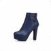 Autumn/Winter New Style Short Boots With High Heels, Waterproof Platform, Leather Buckle, European Style, Simple And Fashionable, Martin Boots_vogvips.com