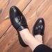 New Fashion Men's Brown Business Casual Loafer Shoes Daily Office Black Buckle Monk Men's Shoes One Foot Cover Banquet Dress Wedding Leather Shoes_vogvips.com