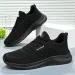 New Simple Men Sports Athleisure Lightweight Breathable Runners Tennis Shoes Black Free Shipping_vogvips.com