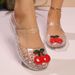 Korean Crystal Jelly Shoes For Women, Closed-toe, Fashionable Summer New Style, Versatile, Thick-soled, Breathable,_vogvips.com