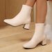 2025 Autumn New Short For Women High Single French Fashion Casual Chunky Heel Ankle Mid-Calf Boots_vogvips.com