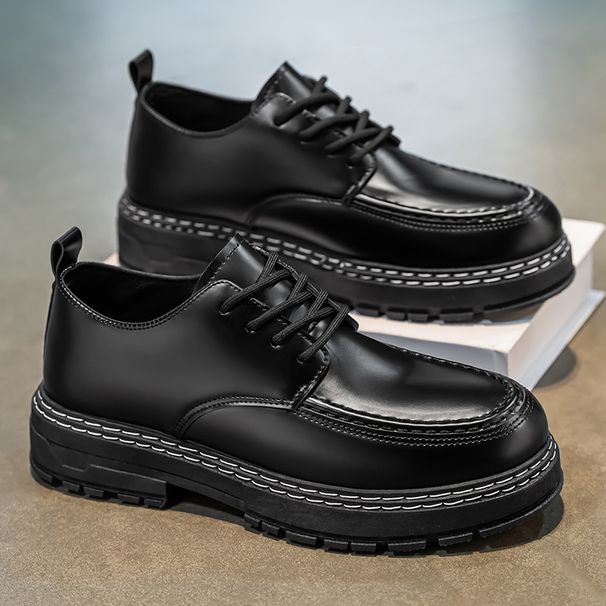 2025 Spring New Black Trendy Large Casual Men's British Business Leather Formal Work Shoes_vogvips.com