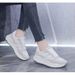 Women's Lace-Up Casual Sports Shoes, Thick Sole Height-Increasing Outdoor Sneaker Vacation Breathable Student Shoes, Flat-Bottomed Walking Shoes_vogvips.com