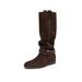 Velvet-textured Boots For Women, Model 25, Chunky Heel With Tassels, Milarad Long-leg Boots With Gathered Fabric, Knight-style Boots._vogvips.com