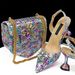 Women Shoe Bag Set Xiyin Hot Sale Women S Shoe And Set Combination Pointed Toe Strap Heel Single Shoes Irregular Shoulder Bag Handbag_vogvips.com