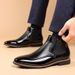 New Men's Casual Comfort Trend Fashion Short Boots Large Size Men's Leather Shoes_vogvips.com