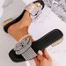Large Size Women's Comfortable Casual Fashion Diamond Slip-On Sandals For Outdoor Wear_vogvips.com