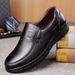 Men's Casual Leather Shoes Large Size Comfortable Business Anti-slip Soft Bottom Middle Age Dad Shoes Rubber Bottom_vogvips.com