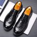 Genuine Men's New Spring Model, British Business Formal Wear, Large Size, Textured Leather Shoes, Groom's Wedding Shoes_vogvips.com