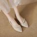 French Temperament Single Shoe Women's Spring 2025 New Item, Thick Versatile, Gentle Evening Style, Mid Heel Pointed_vogvips.com