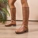 Women's Retro Slim Fit Boots Autumn New Style Plus Size Round Toe Side Zipper High Top Shoes_vogvips.com