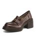 Women's Soft Thick-soled Loafers Petite Women, 2025 Autumn And Winter New Model, Camellia Leather With Plush Lining,_vogvips.com