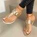 Women's Slippers European And American Foreign Trade Large Size Flat T-Shaped Wish Women, Independent Brand Beach Sandals For Women_vogvips.com