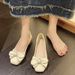 Spring And Summer Fairy French Bow Beanie Shoes Women's Shallow Mouth Single Shoes Ladyshoes Grandma Shoes_vogvips.com