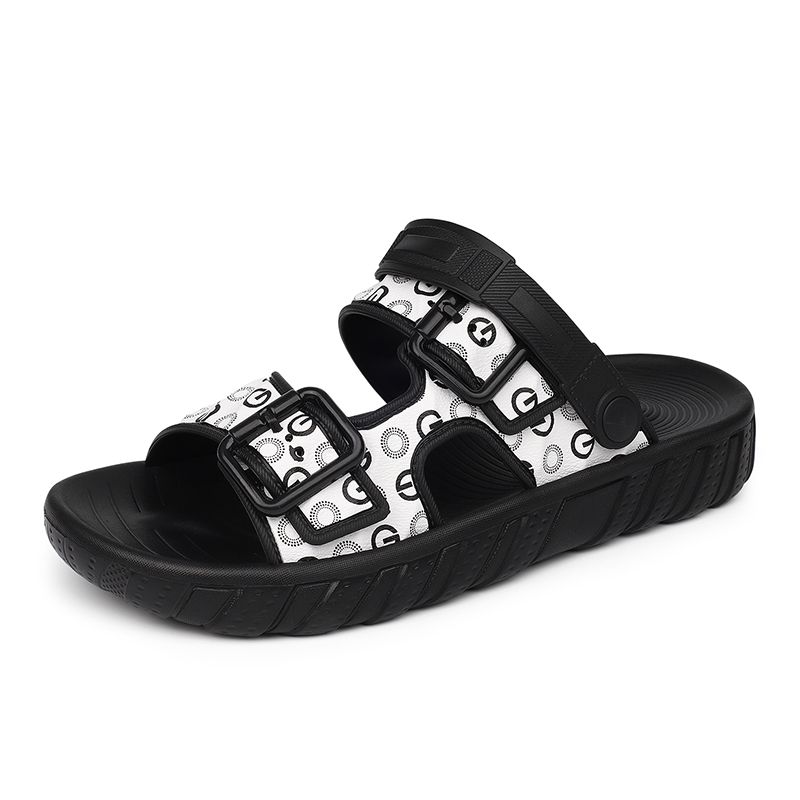 Sandalias Verano 2026 Hombre, Con Estampado, Hebilla Ajustable, Antideslizantes, Suela Gruesa, Chanclas De Moda Casual_vogvips.com