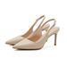 2022 Spring New High Heels Stiletto Pointed Shallow Mouth Ultra-fine Nude Color Closed Toe Korean Fashion Summer Women's_vogvips.com