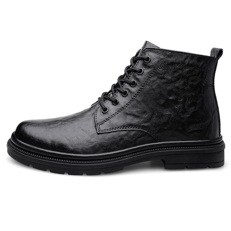 Martin Boots Men's Invisible Inner Heightening Shoes High-top Casual Leather Shoes Warm Cotton Shoes Retro Tooling Shoes Tide_vogvips.com