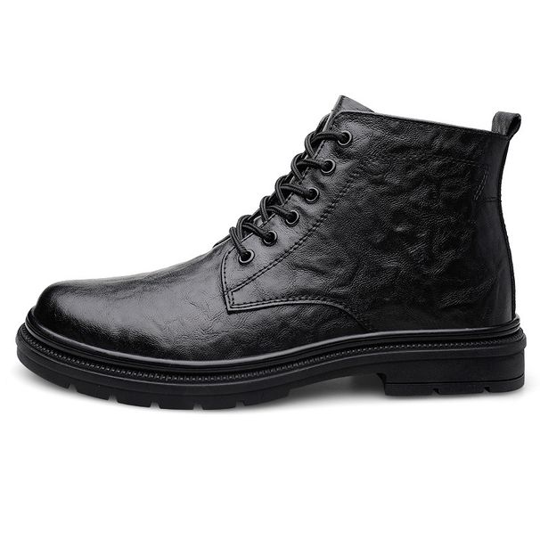 Martin Boots Men's Invisible Inner Heightening Shoes High-top Casual Leather Shoes Warm Cotton Shoes Retro Tooling Shoes Tide_vogvips.com