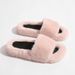 Y2K Punk Style Faux Fur Slippers - Cozy PVC Indoor Slides For Women & Men, Soft Plush Home Shoes, Trendy Gothic Fashion Footwear_vogvips.com