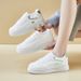 Little White Shoes Female Students Thick-soled Heightening Shoes Board Shoes Casual Shoes Street Shoes_vogvips.com