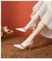 Spring Pointed New High Heel Sandals For Women With High-end Feel, Thin Heel, One-strap Rhinestone Closed Toe Backless_vogvips.com