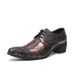 Euro Step Autumn Winter New Brogue Carved Leather For Men Korean Version Crocodile Pattern British Style Men's Busins Formal_vogvips.com