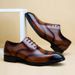 ShoeVault New Brogue British Business Formal Leather Men's Lace-up Derby Pointed Toe Youth Shoes 38-48 Large Size_vogvips.com