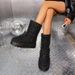 New Oversized Rhinestone Thick Soled Snow Boots For Women In Autumn Winter 2025, Fashionable And Versatile Casual Short_vogvips.com
