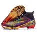 Soccer Shoes Large Size Football Shoes Electroplated Gold Bottom AG Long Spike Football Shoes Youth Grass Leather Foot Training Spike Shoes_vogvips.com