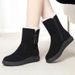 Sheepskin Snow Boots For Women Fleece Lined Thickened Retro Cotton Suede Fur Large Size Women's Shoes Winter Edition_vogvips.com
