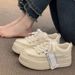 Ant City Korean Style White Niche Design 2025 New Versatile Thick Soled Canvas Women's Casual Beggar Board Shoes_vogvips.com