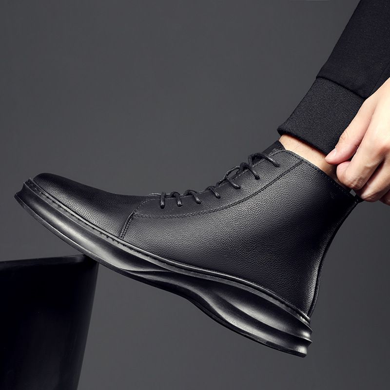 Martin Boots Men's Style High Top Boots Medium Top Leather Shoes Tooling Short Boots_vogvips.com