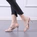 Slippers 2025 Spring/Summer New Style Strap Rhinestone Sexy Thin Heel Internet Celebrity Women's Shoes High Heels_vogvips.com