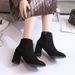 2023 Autumn Winter New Chunky High Heel Short Martin European American Single Pointed Toe Side Zipper Boots Women_vogvips.com