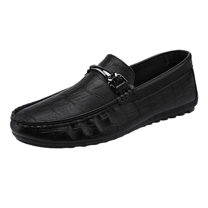 New Crocodile Pattern Loafers Men, Youth Leather Soft Sole Driving Slip-On Lazy Shoes, Casual Shoes For Men_vogvips.com
