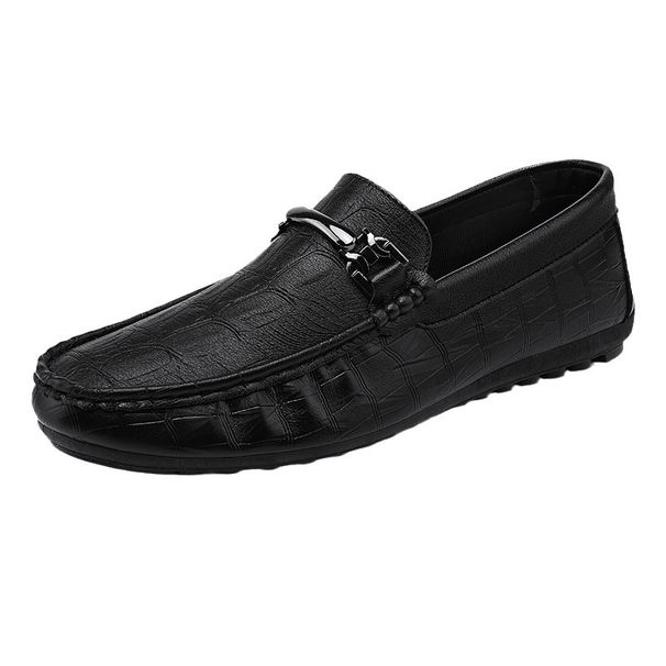 New Crocodile Pattern Loafers Men, Youth Leather Soft Sole Driving Slip-On Lazy Shoes, Casual Shoes For Men_vogvips.com
