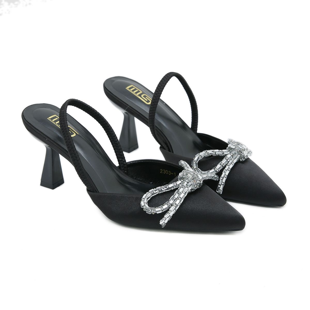Women’s Shoes Pointed Toe Stiletto Heel High Heels Rhinestone Bow Autumn Elegant Single Shoes Closed Toe Sandals_vogvips.com