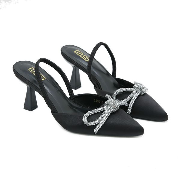 Women’s Shoes Pointed Toe Stiletto Heel High Heels Rhinestone Bow Autumn Elegant Single Shoes Closed Toe Sandals_vogvips.com