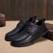 New leather thick sole line comfortable men's shoe cover foot flat warm leather shoes_vogvips.com