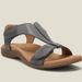 New 43 Large Thick Sole Wedge Heels Shoes Velcro Buckle Sandals Women's_vogvips.com