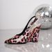 Summer New High-heeled Shoes With Pointed Toe, Single Strap Buckle, Wedge Heel, Unique Design, Leopard Print,_vogvips.com