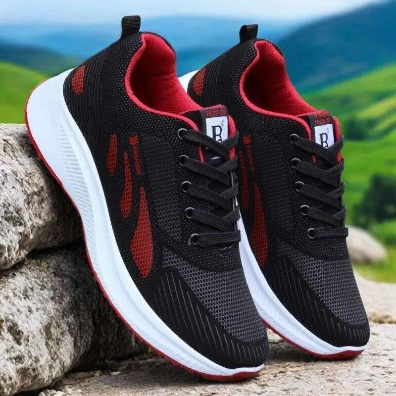 Mesh Sports Fashionable And Lightweight Soft Sole Running Single Mesh Breathable Hollow Out Men's Shoes_vogvips.com