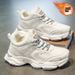 Men's Winter Fleece-Lined High-Top Sneakers, Trendy Versatile Thick-Soled, Extra-Thick Warm Cotton Shoes, Casual Dad Sho_vogvips.com