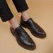Euro Step Men's Business Casual Leather Crocodile Pattern Trendy Thick-Soled Brogue Carved Platform Height-Increasing Work Shoes_vogvips.com
