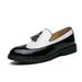 Euro Step Thick-Soled Spring And Autumn Large Size Slip-On Pointed Toe Leather Tassel Brogue Nightclub Hairstylist Trendy Men's_vogvips.com