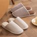 Autumn And Winter Couples Thermal Slippers Men's And Women's Plush Soft Soles Non-slip Home Floor Shoes Thermal Cotton Slippers_vogvips.com