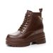 Trendy Sunday Autumn Winter Women's New Small Size Wedge Thick Sole Height Increasing Versatile Martin Short Boots_vogvips.com